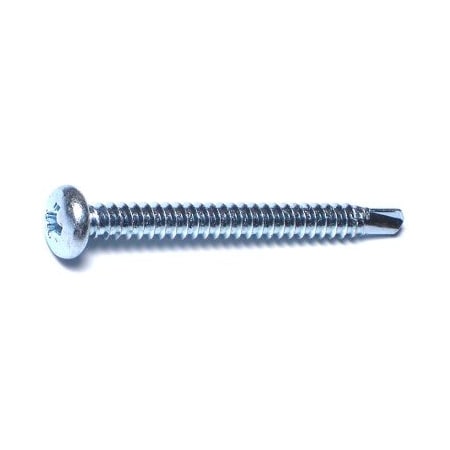 Buildright Self-Drilling Screw, #10 x 2 in, Zinc Plated Steel Pan Head Phillips Drive 50281
